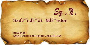 Szórádi Nándor névjegykártya
